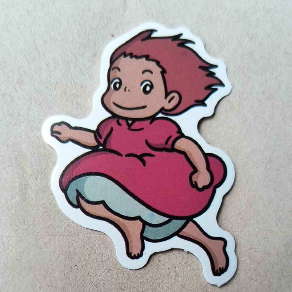 Pink Cartoon Girl Sticker for Kids Toys & Accessories Studio Ghibli Totoro